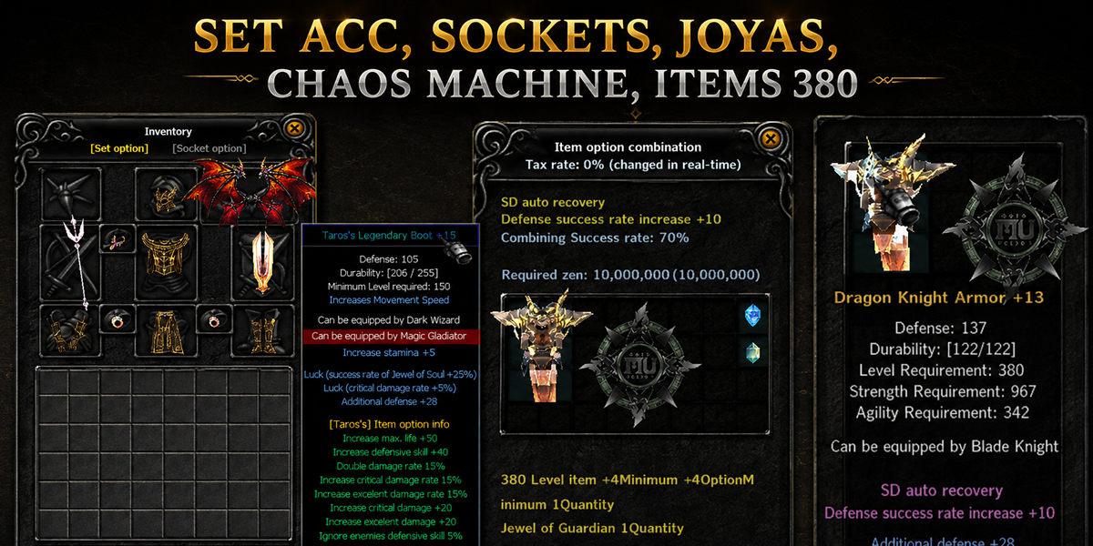 SET ACC &middot; Sockets &middot; Joyas